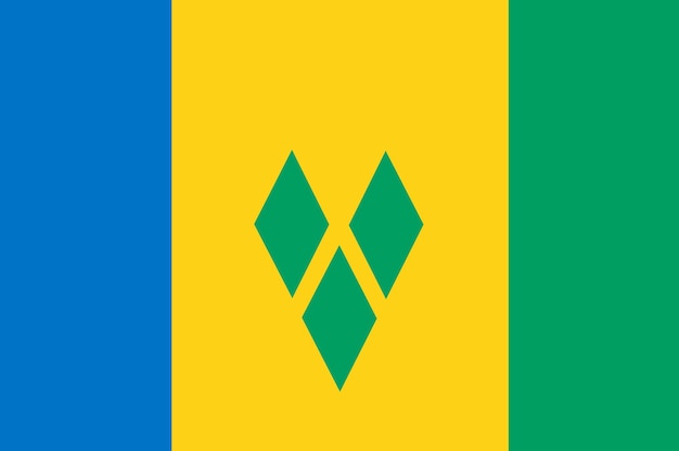 Государственный флаг Сент-Винсента Фон с флагом Сент-Винсента