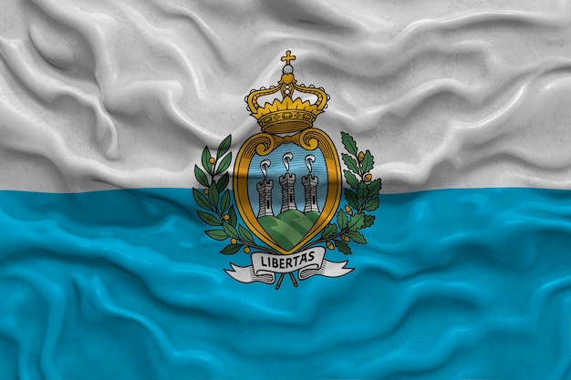 National flag of san marino background with flag of san marino