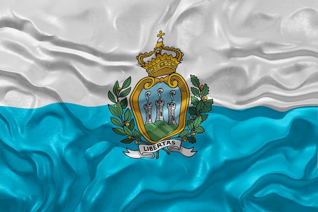 National flag of san marino background with flag of san marino