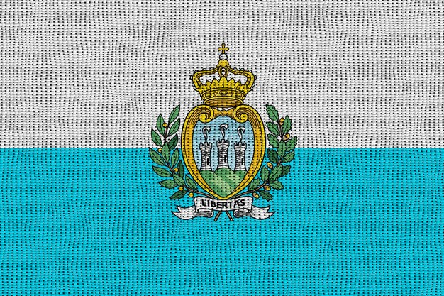 National flag of san marino background with flag of san marino