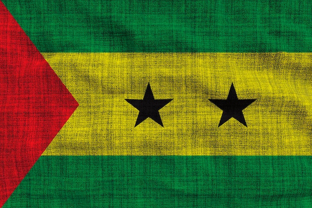 Photo national flag of sao tome and principe background with flag of sao tome and principe