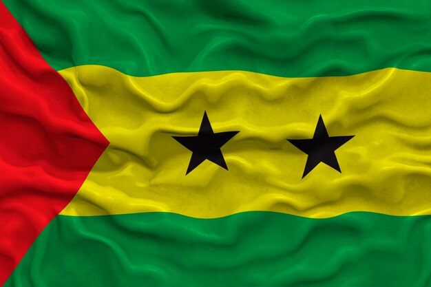 Photo national flag of sao tome and principe background with flag of sao tome and principe