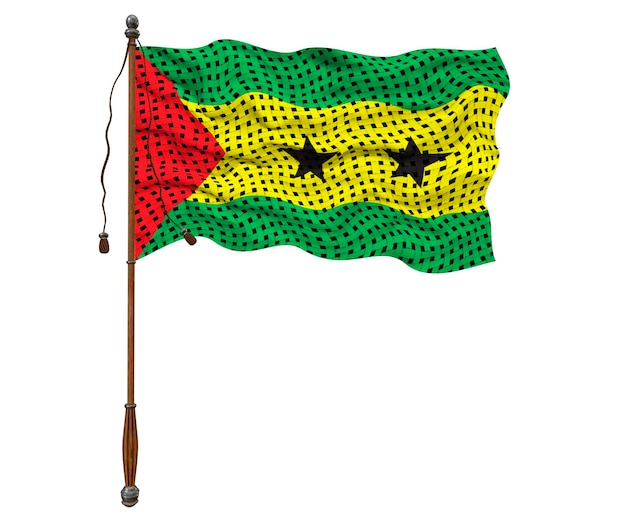 National flag of Sao tome and principe Background with flag of Sao tome and principe