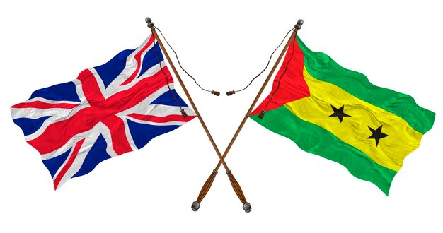 サントメ ・ プリンシペの国旗と背景のサントメ ・ プリンシペの国旗