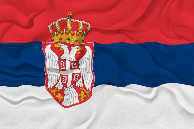 Foto bandiera nazionale della serbia sfondo con bandiera della serbia