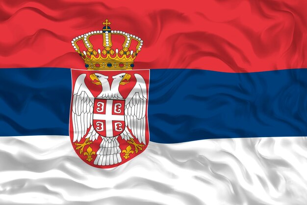 Photo national flag of serbia background with flag of serbia