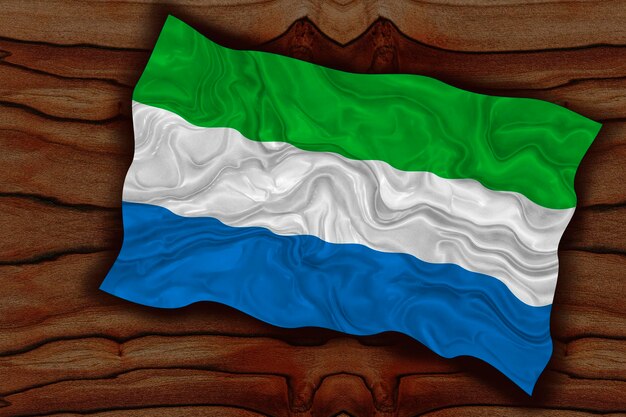 National flag of Sierra Leone Background with flag of Sierra Leone