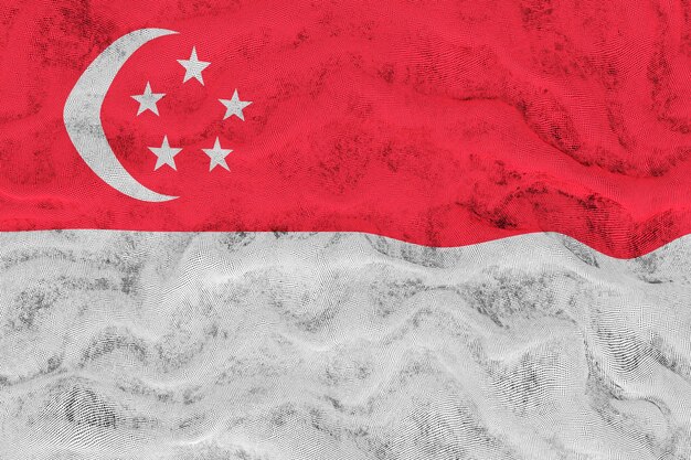 Photo national flag of singapore background with flag of singapore