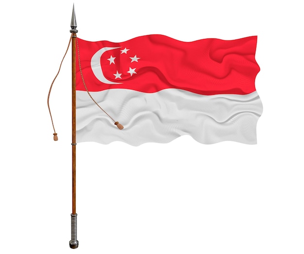 National flag of Singapore Background with flag of Singapore