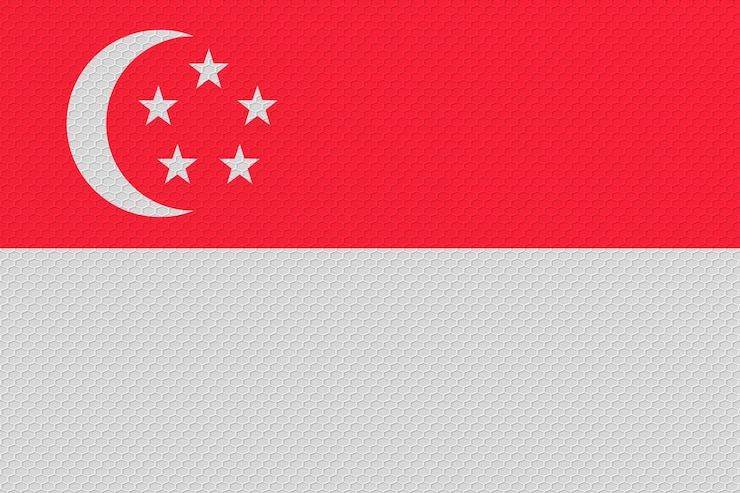 Photo シンガポールの国旗 シンガポールの国旗の背景