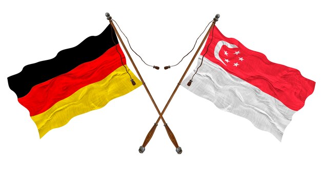 National flag of Singapore and Germany Background for designers