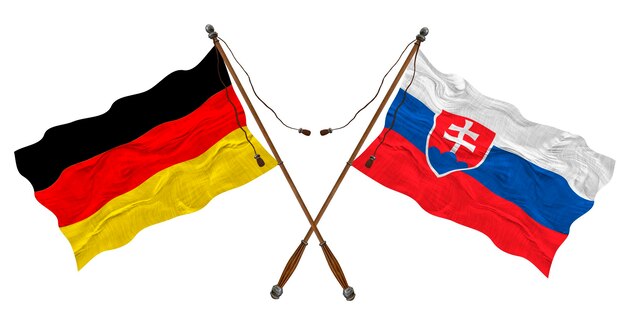 National flag of Slovakia and Germany Background for designers