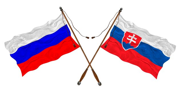 デザイナーのためのスロバキアとロシアの背景の国旗