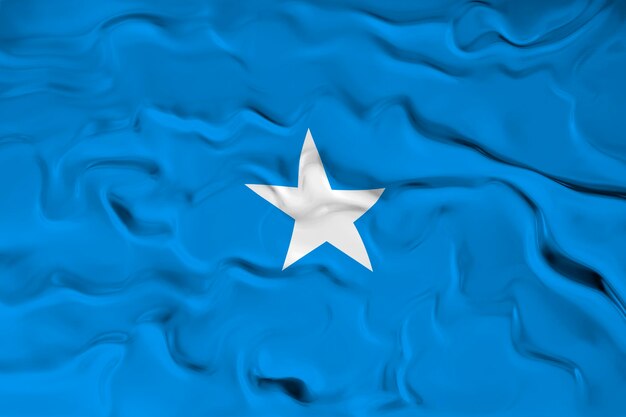 ソマリア国旗 背景はソマリア国旗