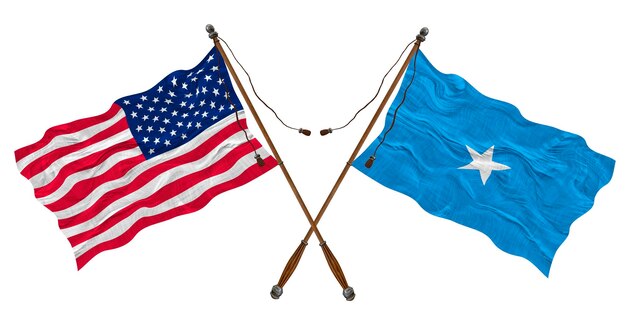 National flag of Somalia and United States of America Background for designers