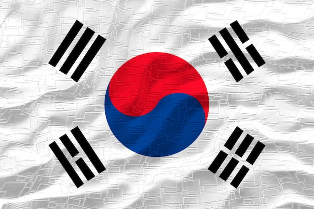 韓国の国旗と韓国の国旗の背景