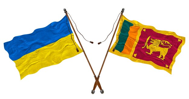 National flag of Sri Lanka and Ukraine Background for designers