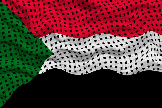 スーダンの国旗とスーダンの背景の国旗