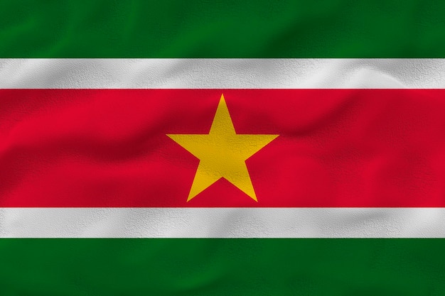 Foto bandiera nazionale del suriname sfondo con bandiera del suriname