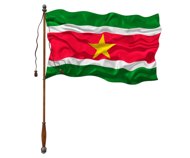 Photo national flag of suriname background with flag of suriname