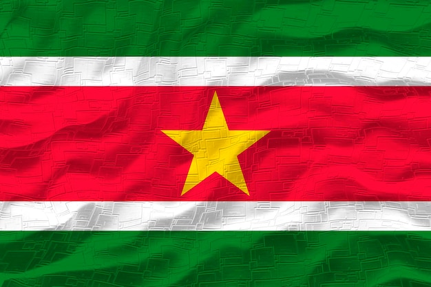 スリナムの国旗とスリナムの背景の国旗