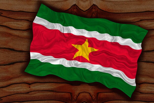 National flag of Suriname Background with flag of Suriname