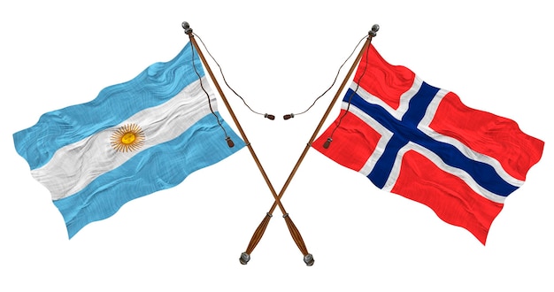 National flag of Svalbard and Argentina Background for designers