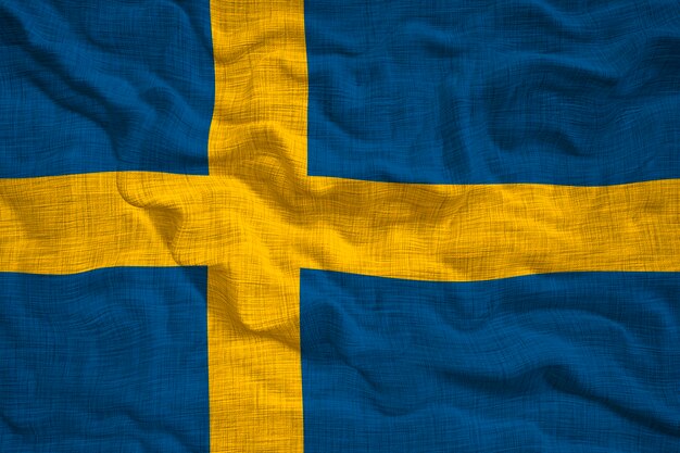 National Flag of Sweden Background with flag of Sweden