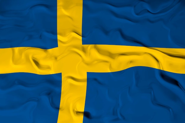 National Flag of Sweden Background with flag of Sweden