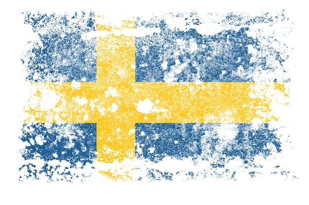 Photo national flag of sweden with texture. template for design