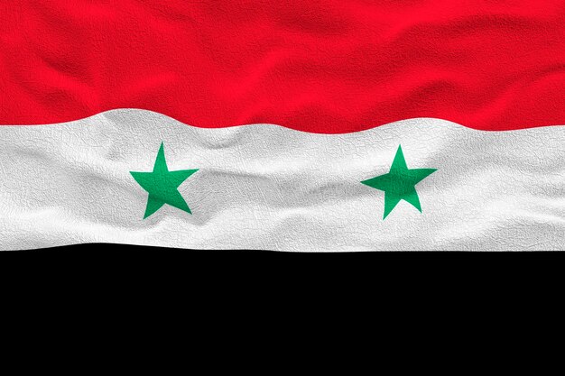 Foto bandiera nazionale della siria sfondo con bandiera della siria