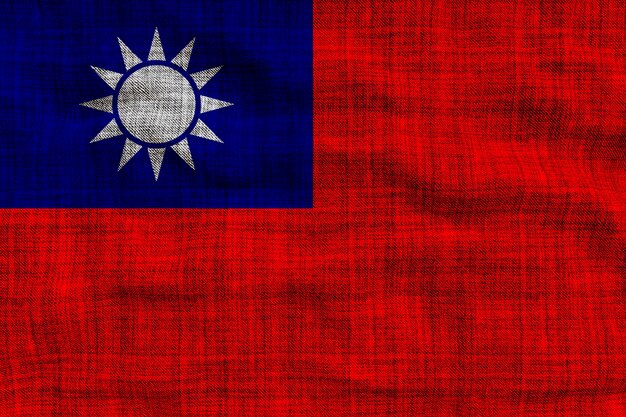 대만의 국기와 함께 대만 배경의 국기
