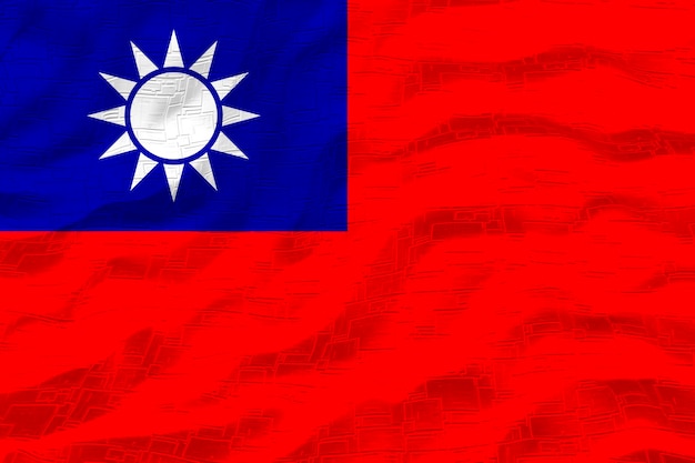 Foto bandiera nazionale di taiwan sfondo con bandiera di taiwan