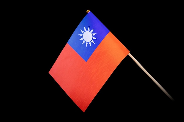 National flag of taiwan on a black background republic of china