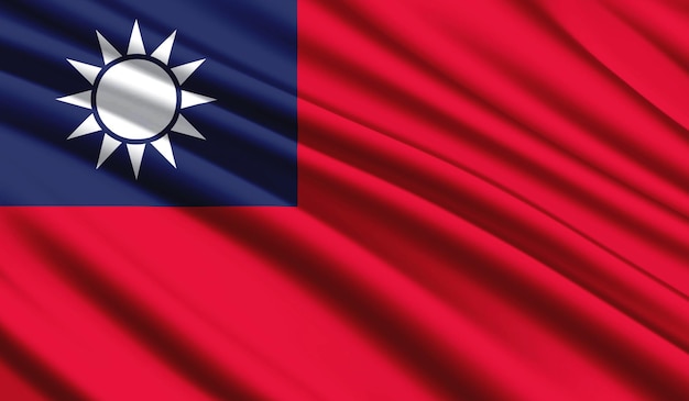 National flag of Taiwan Realistic silk country national colours with emblem