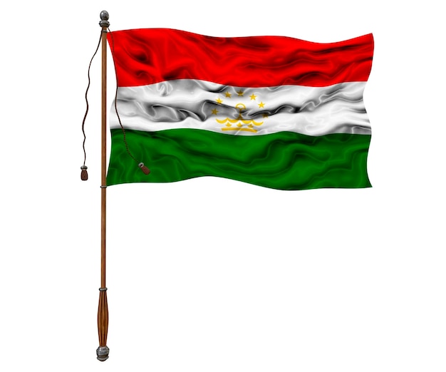 Foto bandiera nazionale del tagikistan sfondo con bandiera del tagikistan