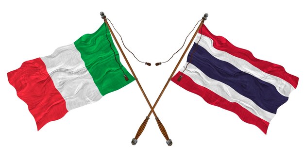 National flag of Thailand and Italy Background for designers