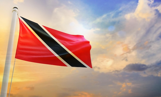 A national flag of trinidad_and_tobago, isolated 3d waving flag