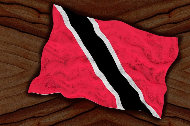 트리니다드 토바고의 국기와 함께 트리니다드 토바고 배경의 국기