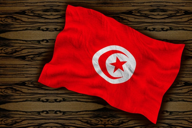 Photo national flag of tunisia background with flag of tunisia