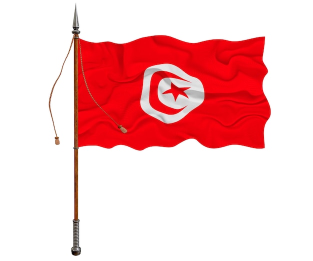 National flag of Tunisia Background with flag of Tunisia