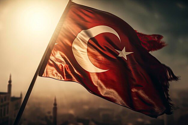 Photo the national flag of turkiye