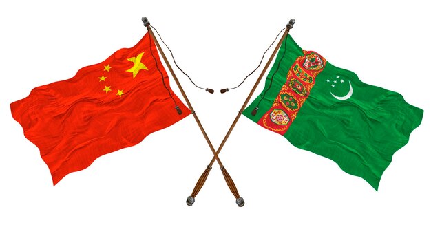 トルクメニスタンと中国の国旗 デザイナーの背景