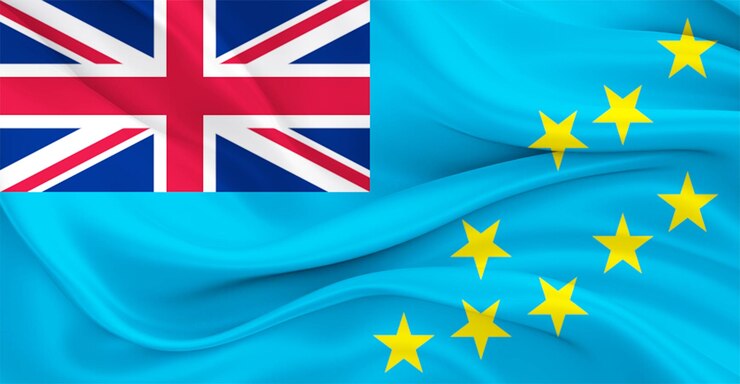 Photo national flag of tuvalu flying effect