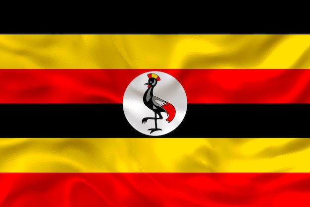 National flag of Uganda Background with flag of Uganda