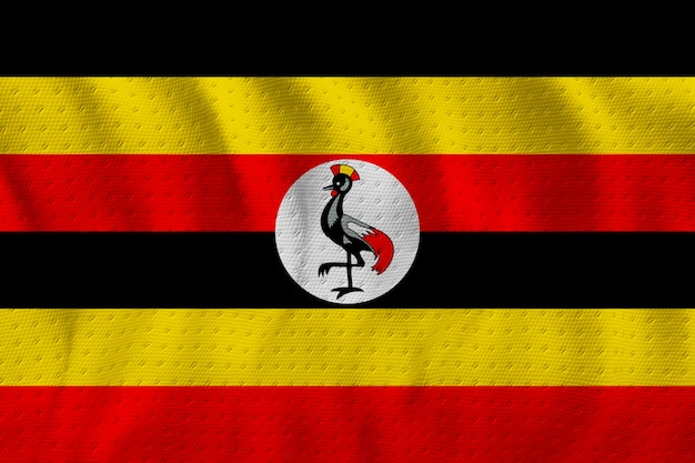 Photo national flag of uganda background with flag of uganda