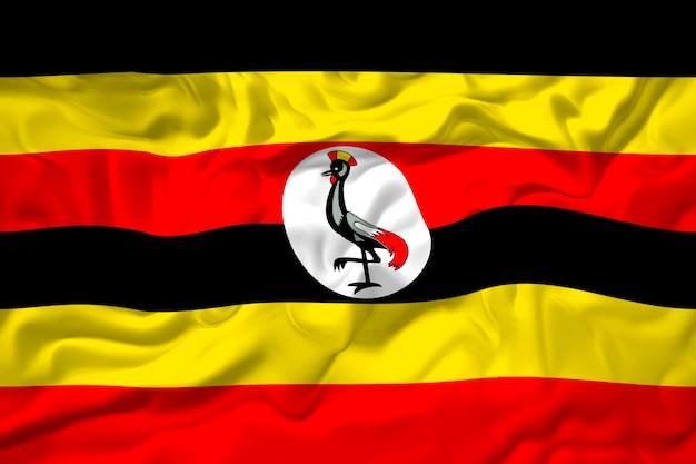 National flag of uganda background with flag of uganda