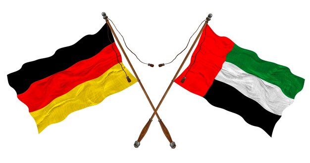 National flag of United Arab Emirates and Germany Background for designers