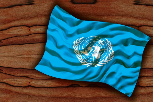 National flag of united nations background with flag of united nations