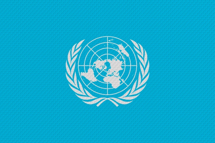 Photo national flag of united nations background with flag of united nations